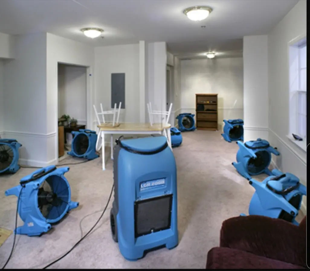 Air movers and dehumidifier setup for Water Extraction & Removal in The Hammocks